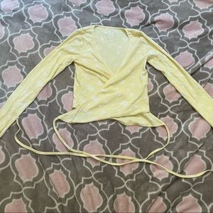Yellow Hollister long sleeve wrap T-shirt